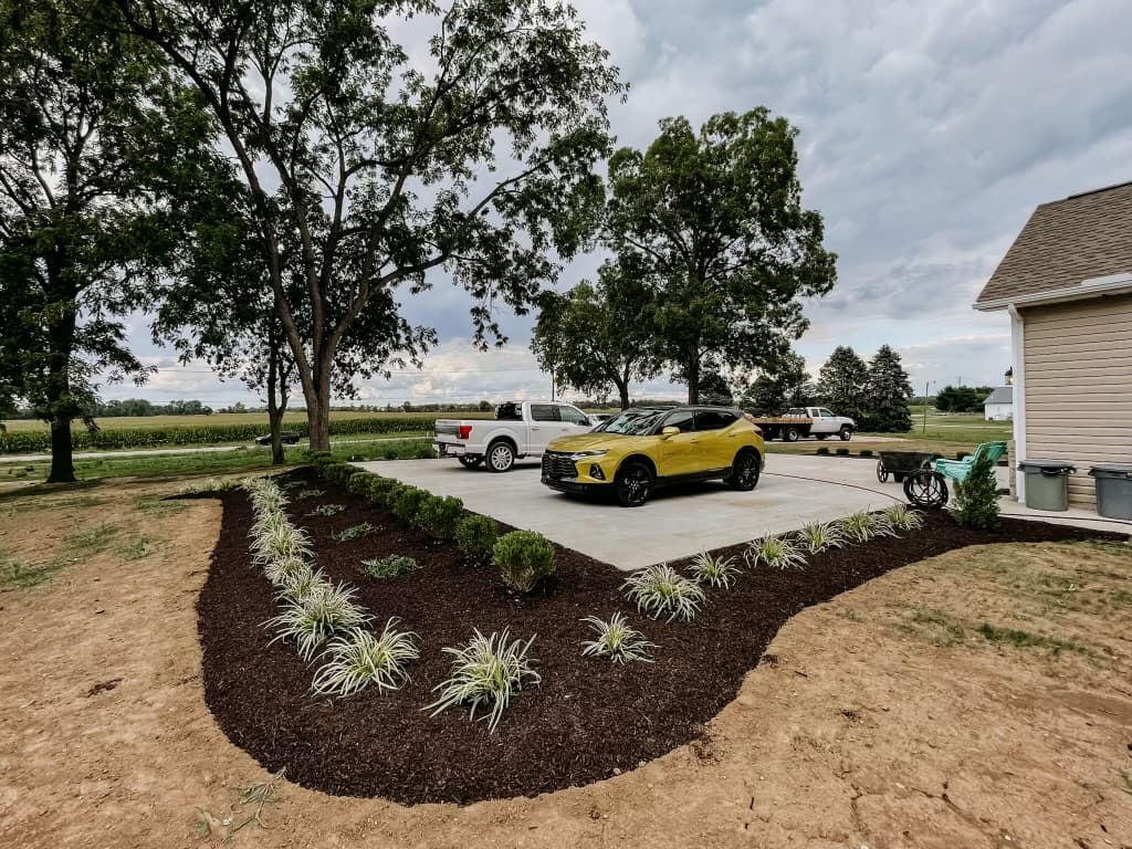 Brown Mulch Garden Beds